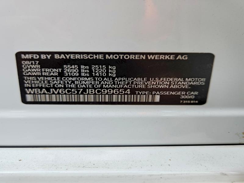 Aukcja sprzedaży 2018 Bmw 640, vin: WBAJV6C57JBC99654, numer aukcji: 60201206