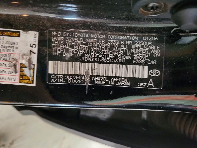 61378666 :رقم المزاد ، JTDKB20U363152301 vin ، 2006 Toyota Prius مزاد بيع