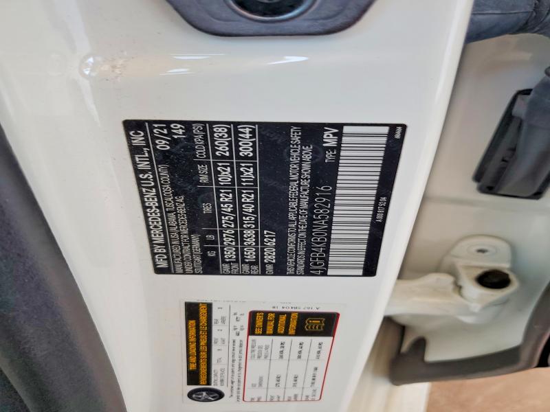 59649376 :رقم المزاد ، 4JGFB4KB0NA582916 vin ، 2022 Mercedes-benz Gle مزاد بيع