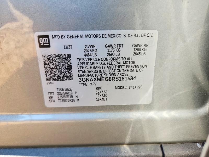 60379246 :رقم المزاد ، 3GNAXMEG8RS181584 vin ، 2024 Chevrolet Equinox مزاد بيع