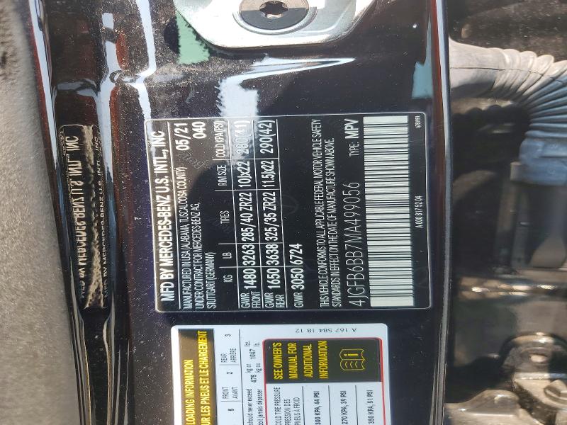 61583736 :رقم المزاد ، 4JGFB6BB7MA499056 vin ، 2021 Mercedes-benz Gle مزاد بيع