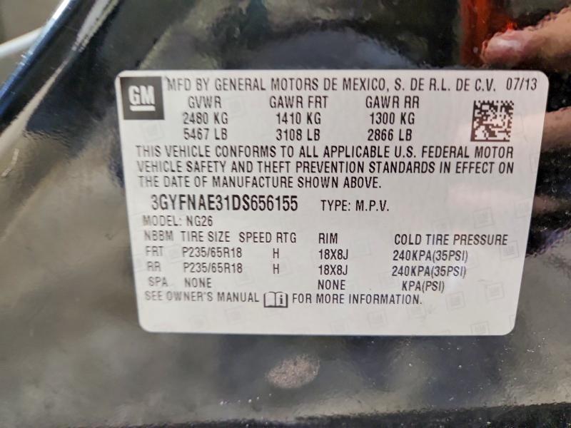 2013 Cadillac Srx მანქანა იყიდება აუქციონზე, vin: 3GYFNAE31DS656155, აუქციონის ნომერი: 60370016