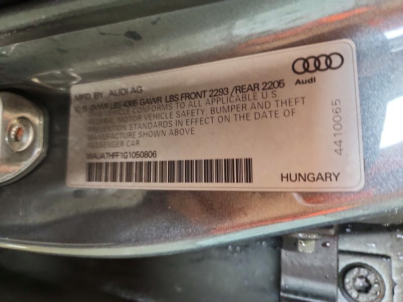 63336096 :رقم المزاد ، WAUA7HFF1G1050806 vin ، 2016 Audi A3 مزاد بيع