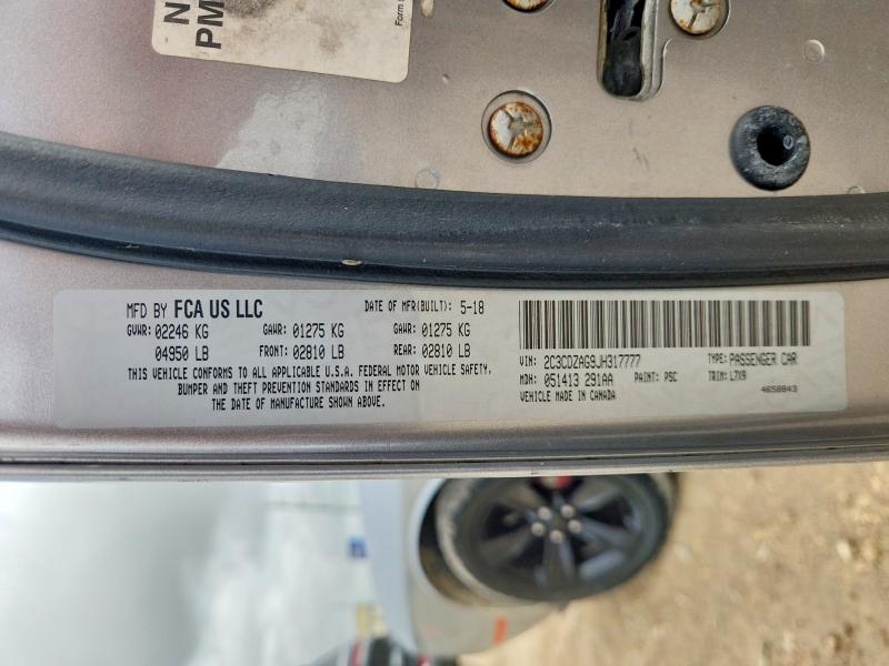 Продаж на аукціоні авто 2018 Dodge Challenger, vin: 2C3CDZAG9JH317777, номер лоту: 61413576