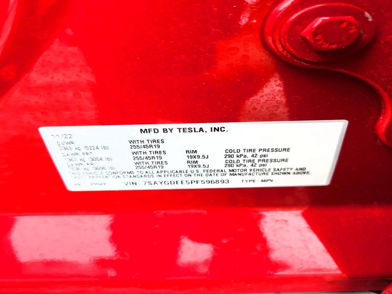 Auction sale of the 2023 Tesla Model Y, vin: 7SAYGDEE5PF596893, lot number: 61704696