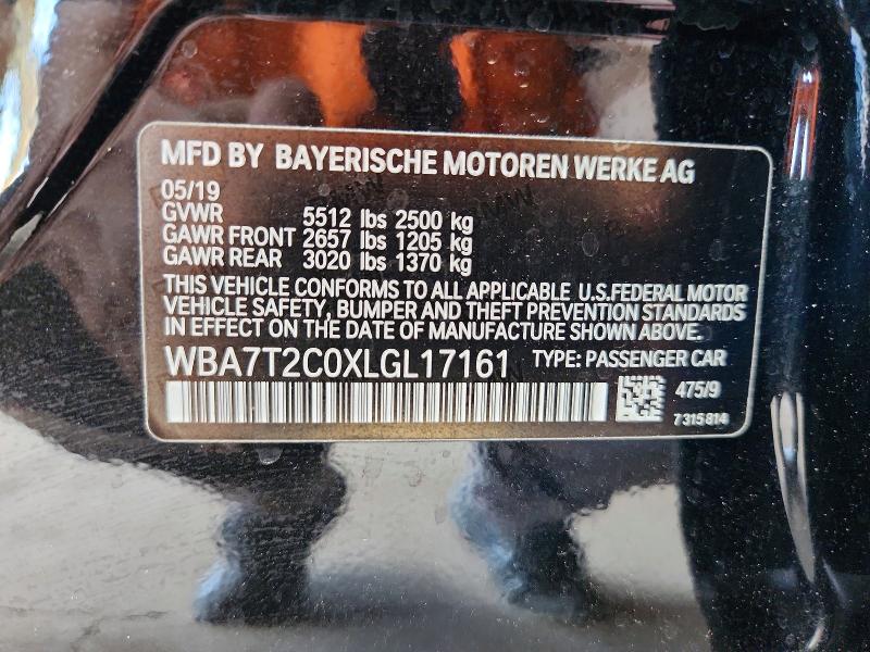 61234886 :رقم المزاد ، WBA7T2C0XLGL17161 vin ، 2020 Bmw 740 مزاد بيع
