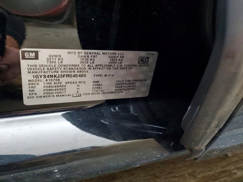 Aukcja sprzedaży 2015 Cadillac Escalade, vin: 1GYS4NKJ3FR545480, numer aukcji: 62578436