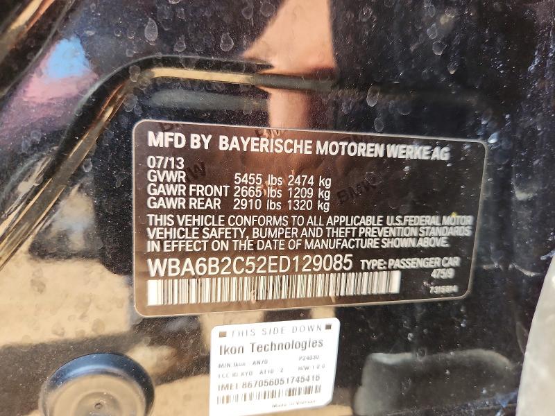 59906146 :رقم المزاد ، WBA6B2C52ED129085 vin ، 2014 Bmw 650 مزاد بيع