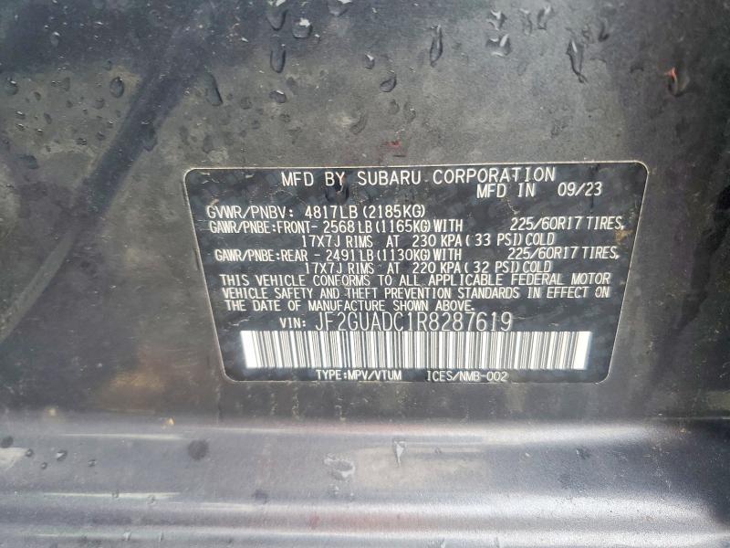 Aukcja sprzedaży 2024 Subaru Crosstrek, vin: JF2GUADC1R8287619, numer aukcji: 59368036