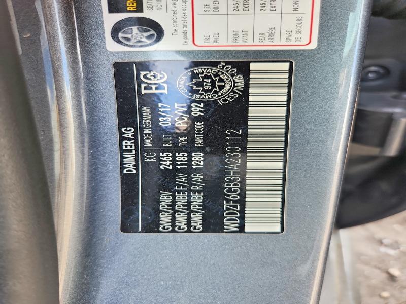 58824486 :رقم المزاد ، WDDZF6GB3HA230112 vin ، 2017 Mercedes-benz E مزاد بيع