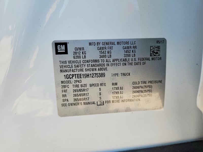 Продажа на аукционе авто 2017 Chevrolet Colorado, vin: 1GCPTEE19H1275389, номер лота: 60845476