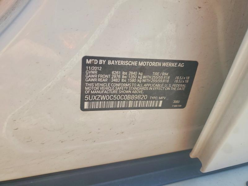 85985805 :رقم المزاد ، 5UXZW0C50C0B89820 vin ، 2012 Bmw X5 مزاد بيع