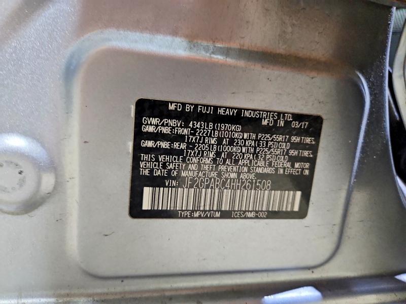 60651266 :رقم المزاد ، JF2GPABC4HH261508 vin ، 2017 Subaru Crosstrek مزاد بيع