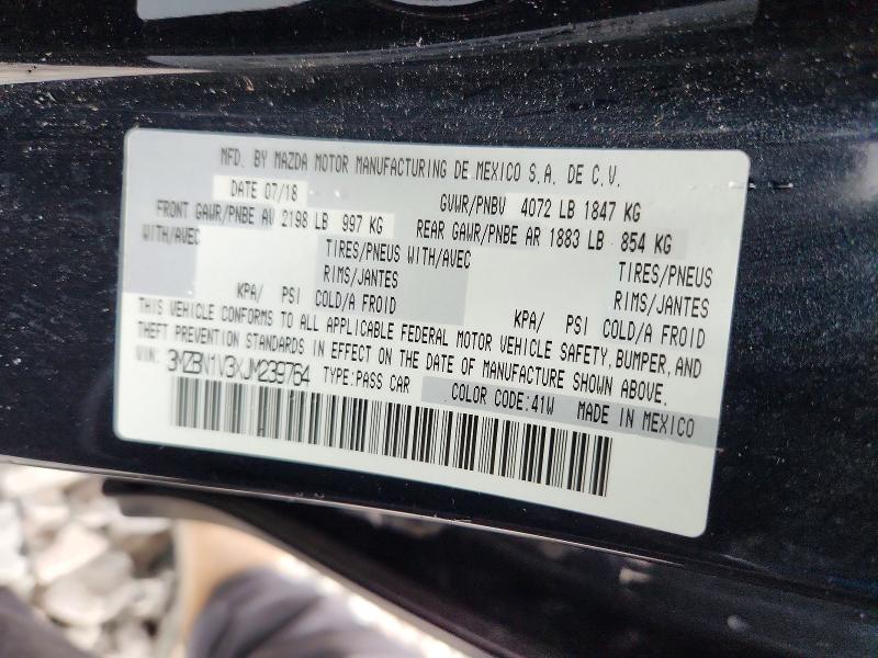 Aukcja sprzedaży 2018 Mazda 3, vin: 3MZBN1V3XJM239764, numer aukcji: 63567266