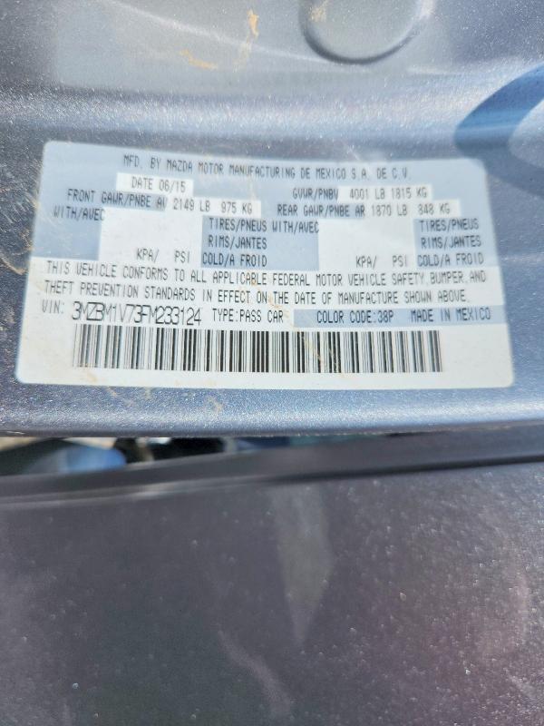 62314506 :رقم المزاد ، 3MZBM1V73FM233124 vin ، 2015 Mazda 3 مزاد بيع