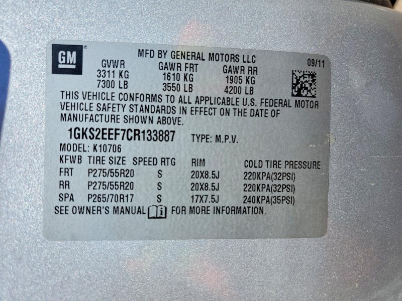 Продаж на аукціоні авто 2012 Gmc Yukon, vin: 1GKS2EEF7CR133887, номер лоту: 61097446