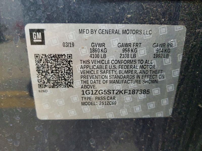 Продажа на аукционе авто 2019 Chevrolet Malibu, vin: 1G1ZG5ST2KF187385, номер лота: 60135656