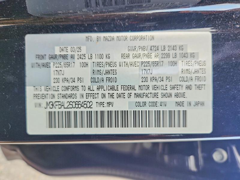 63051236 :رقم المزاد ، JM3KFBAL2S0664502 vin ، 2025 Mazda Cx-5 مزاد بيع