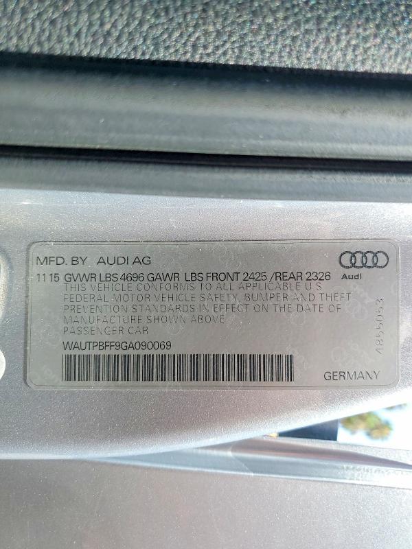 Aukcja sprzedaży 2016 Audi A3, vin: WAUTPBFF9GA090069, numer aukcji: 61202066