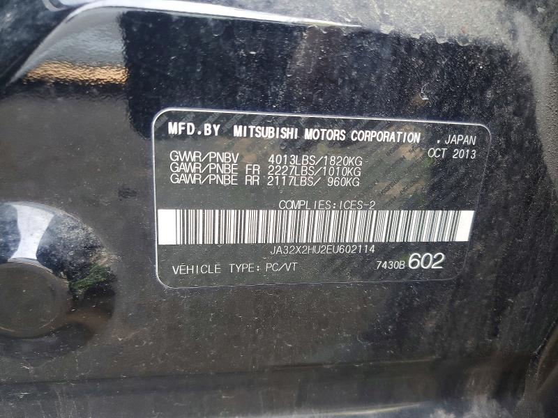 Aukcja sprzedaży 2014 Mitsubishi Lancer, vin: JA32X2HU2EU602114, numer aukcji: 61490696