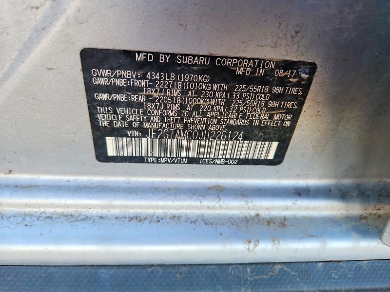 Aukcja sprzedaży 2018 Subaru Crosstrek, vin: JF2GTAMC0JH226124, numer aukcji: 62166356
