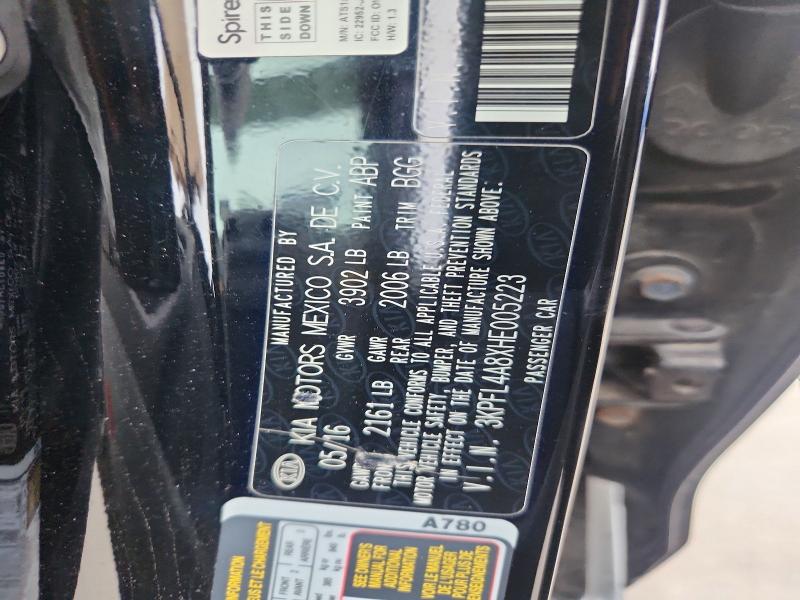 2017 Kia Forte მანქანა იყიდება აუქციონზე, vin: 3KPFL4A8XHE005223, აუქციონის ნომერი: 62651516