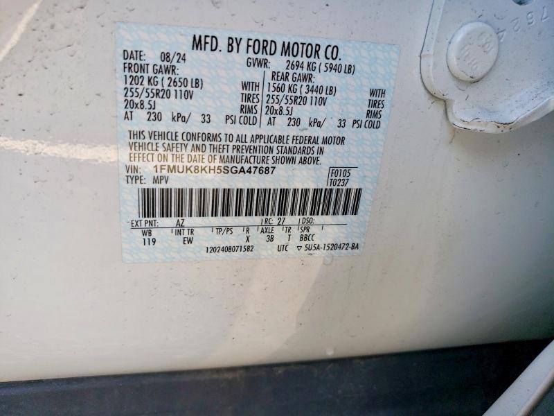 Продажа на аукционе авто 2025 Ford Explorer, vin: 1FMUK8KH5SGA47687, номер лота: 62109816