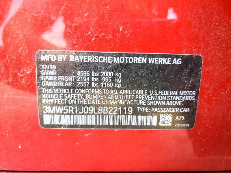 Продаж на аукціоні авто 2020 Bmw 330i, vin: 3MW5R1J09L8B22119, номер лоту: 60958186