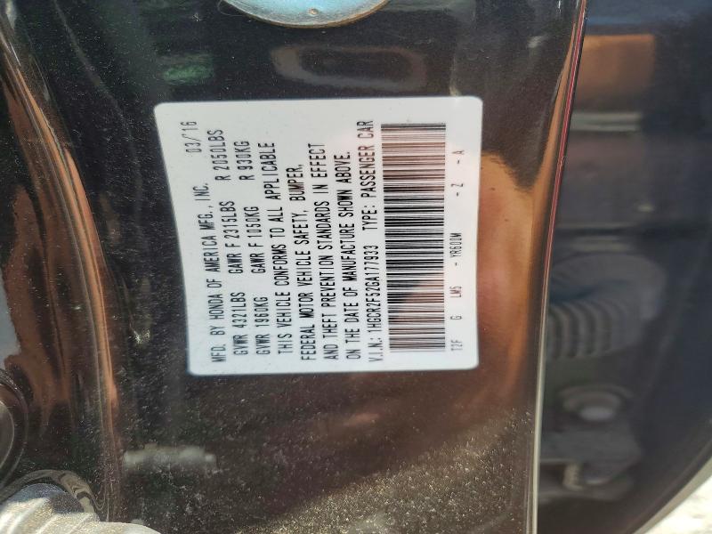 Aukcja sprzedaży 2016 Honda Accord, vin: 1HGCR2F52GA177933, numer aukcji: 60171026