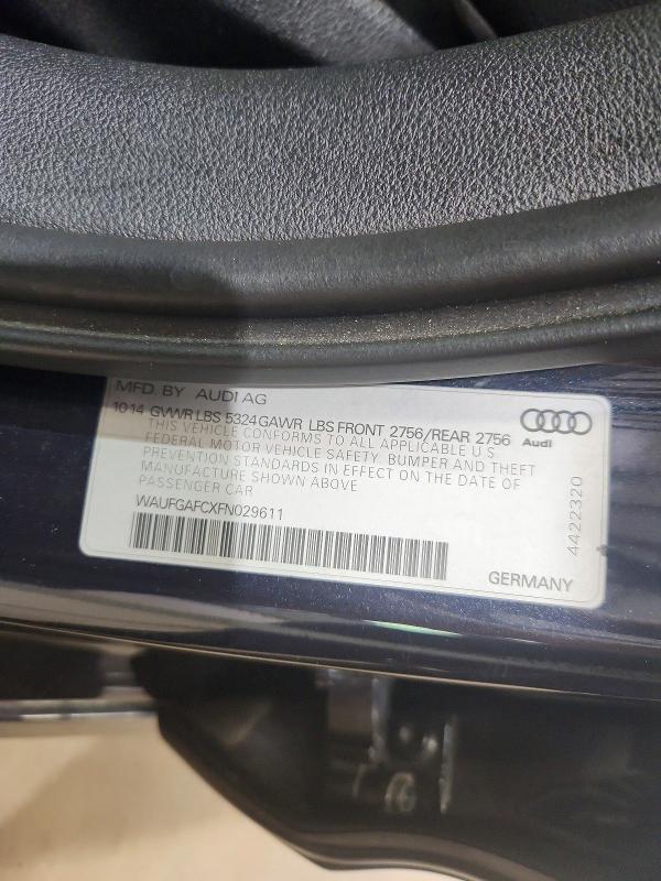 Aukcja sprzedaży 2015 Audi A6, vin: WAUFGAFCXFN029611, numer aukcji: 61218746