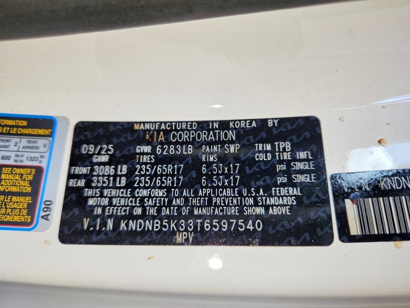 Продажа на аукционе авто 2026 Kia Carnival, vin: KNDNB5K33T6597540, номер лота: 60221486