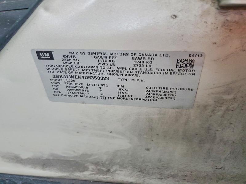 Продаж на аукціоні авто 2013 Gmc Terrain, vin: 2GKALWEK4D6350323, номер лоту: 60224686