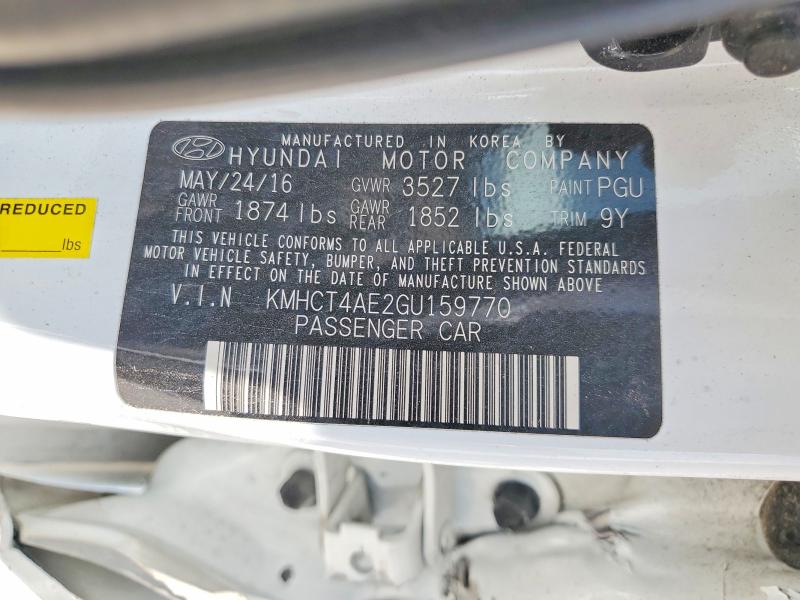 60850696 :رقم المزاد ، KMHCT4AE2GU159770 vin ، 2016 Hyundai Accent مزاد بيع