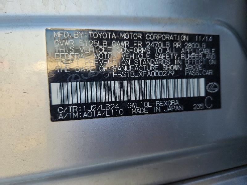Продаж на аукціоні авто 2015 Lexus Gs, vin: JTHBS1BLXFA000279, номер лоту: 63189296