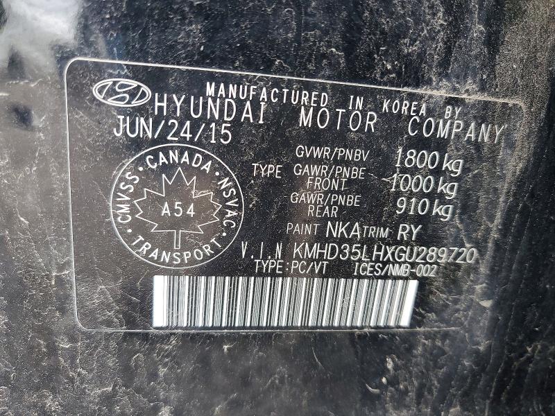 Продаж на аукціоні авто 2016 Hyundai Elantra Gt, vin: KMHD35LHXGU289720, номер лоту: 59139876