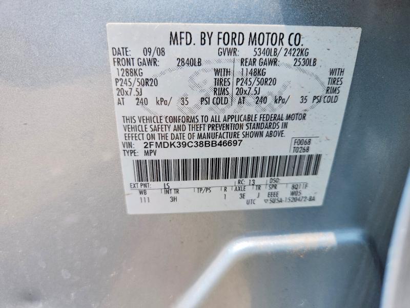 62864896 :رقم المزاد ، 2FMDK39C38BB46697 vin ، 2008 Ford Edge مزاد بيع