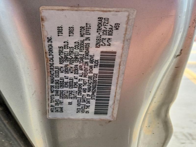 62030316 :رقم المزاد ، 5TEPM62N82Z887302 vin ، 2002 Toyota Tacoma مزاد بيع