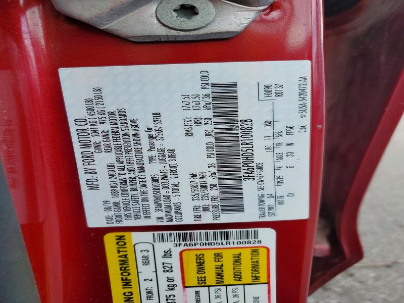 Aukcja sprzedaży 2020 Ford Fusion, vin: 3FA6P0HD5LR100828, numer aukcji: 60016416