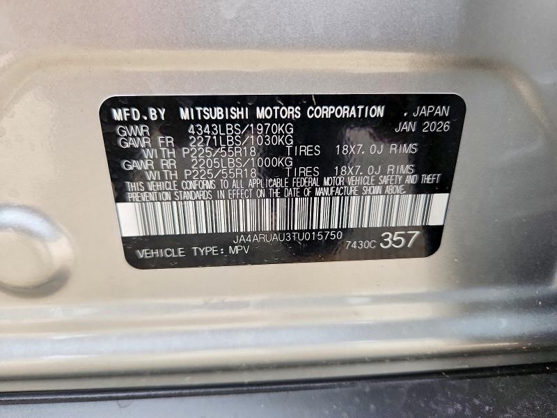 Aukcja sprzedaży 2026 Mitsubishi Outlander Sport, vin: JA4ARUAU3TU015750, numer aukcji: 59773356