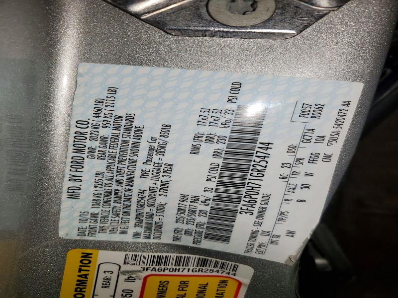 Aukcja sprzedaży 2016 Ford Fusion, vin: 3FA6P0H71GR254744, numer aukcji: 59596026