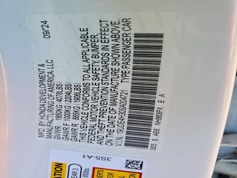 2025 Acura Integra მანქანა იყიდება აუქციონზე, vin: 19UDE4H30SA004721, აუქციონის ნომერი: 59742746