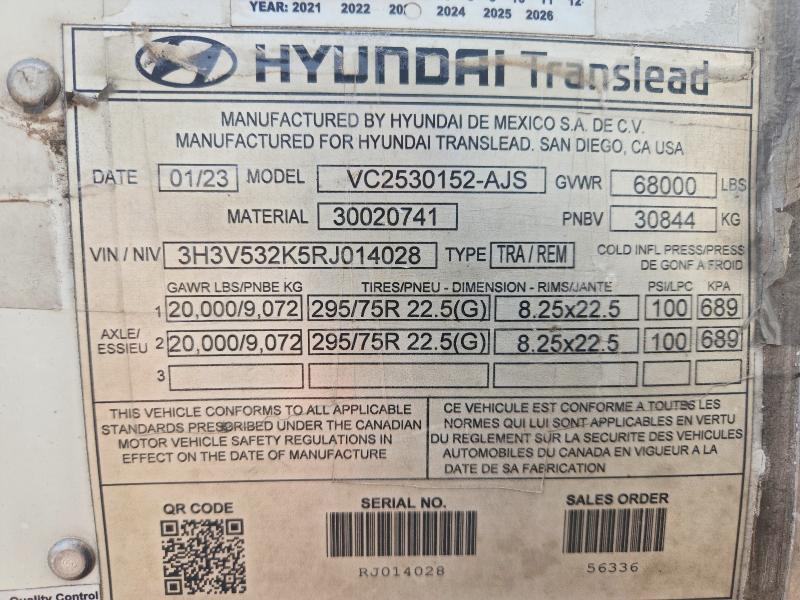 2024 Hyundai Translead Dry Van Ki მანქანა იყიდება აუქციონზე, vin: 3H3V532K5RJ014028, აუქციონის ნომერი: 58057696