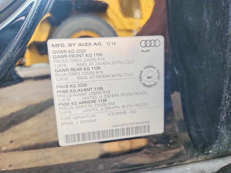 Продаж на аукціоні авто 2015 Audi Q3, vin: WA1EFEFS5FR008460, номер лоту: 61853726