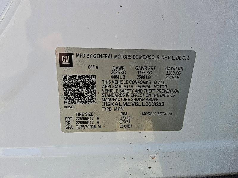 Aukcja sprzedaży 2020 Gmc Terrain, vin: 3GKALMEV6LL103653, numer aukcji: 58938166