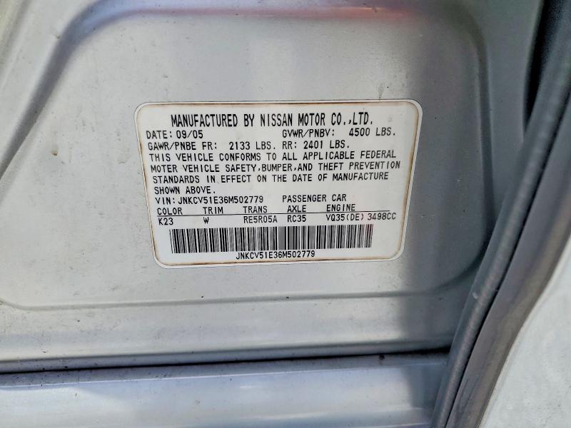 Продажа на аукционе авто 2006 Infiniti G35, vin: JNKCV51E36M502779, номер лота: 61065526