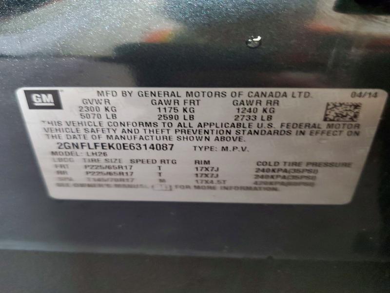 2014 Chevrolet Equinox მანქანა იყიდება აუქციონზე, vin: 2GNFLFEK0E6314087, აუქციონის ნომერი: 61752706