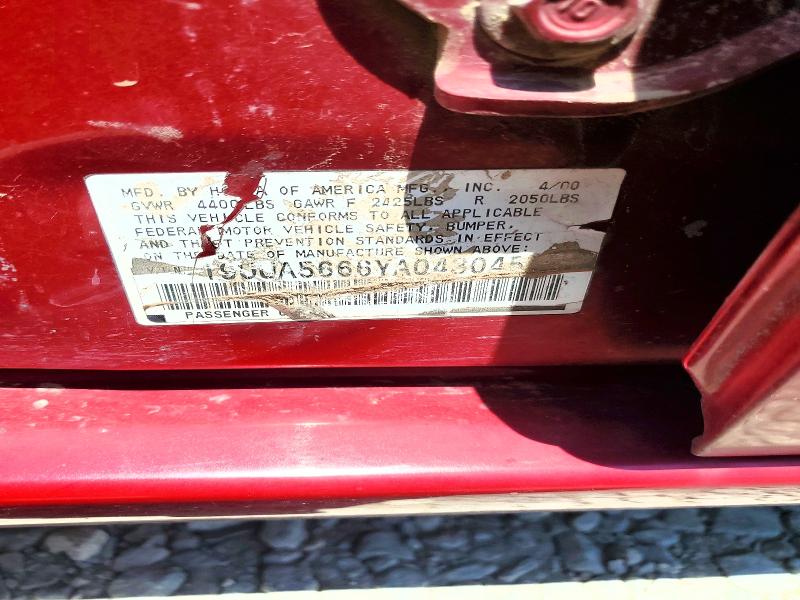 Aukcja sprzedaży 2000 Acura 3.2tl, vin: 19UUA5666YA043045, numer aukcji: 61079036