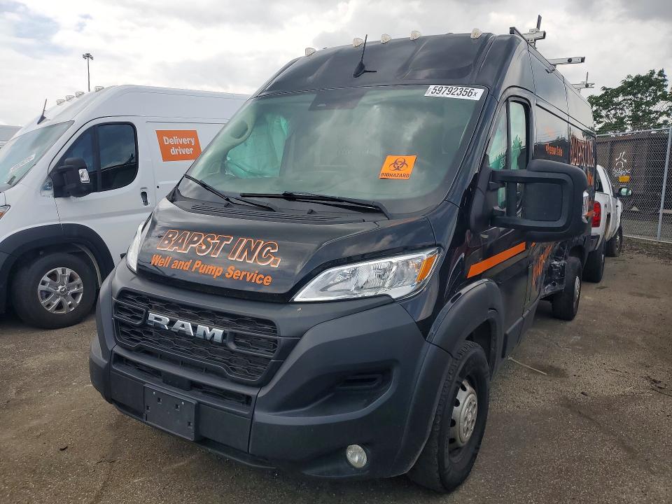 59792356 :رقم المزاد ، 3C6MRVHG3PE552543 vin ، 2023 Ram Promaster 3500 مزاد بيع