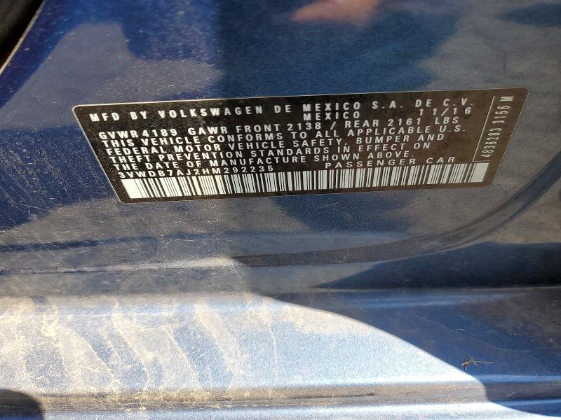 Aukcja sprzedaży 2017 Volkswagen Jetta, vin: 3VWDB7AJ2HM292235, numer aukcji: 61555096