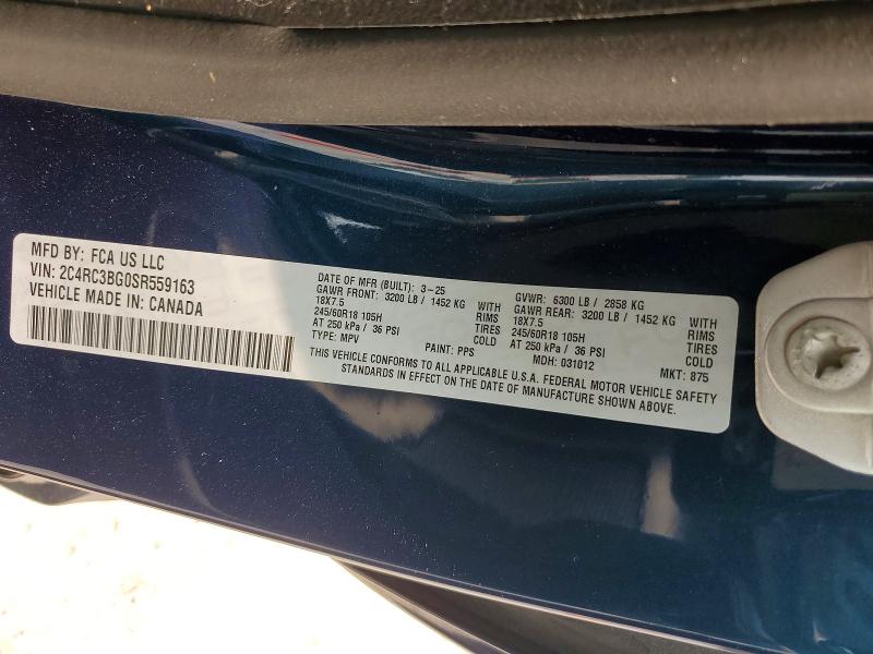 Aukcja sprzedaży 2025 Chrysler Pacifica, vin: 2C4RC3BG0SR559163, numer aukcji: 62662836